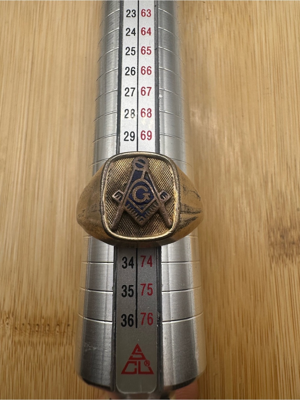 Vintage 10K Plated Mens Free Mason Ring
